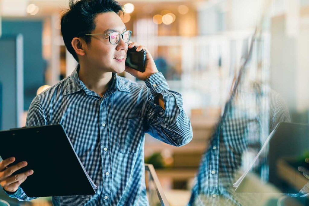 Young professional talking on the phone