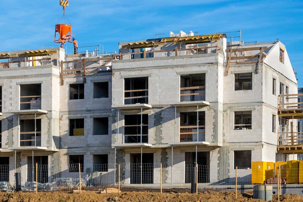 Low-income housing units under construction