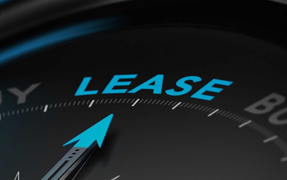 Compass pointing to the words lease.
